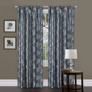Circle Charm Geometric Semi-Sheer Rod Pocket Single Curtain Panel