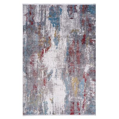 Latchford Abstract Gray Indoor / Outdoor Area Rug 17 Stories Rug Size: Rectangle 6'5