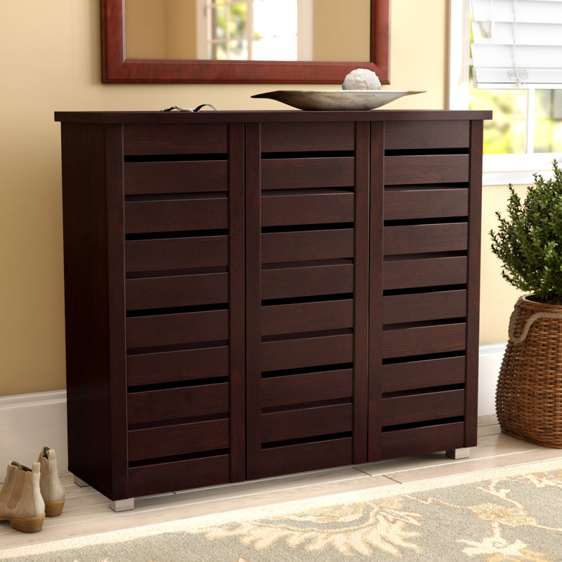 Darby Home Co 20-Pair Slatted Shoe Storage Cabinet ...