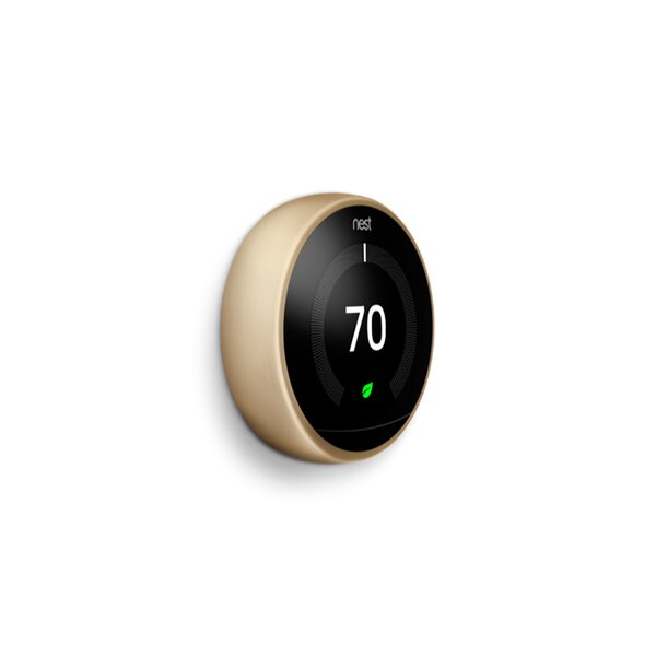 Google Nest Brass Wi-Fi Enabled Thermostat By Google Nest