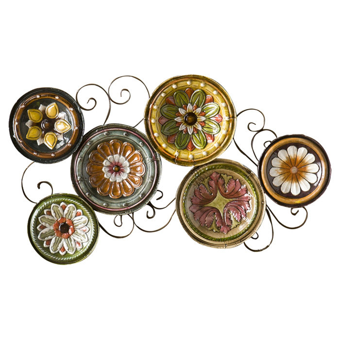 Fleur De Lis Living Scattered Metal Italian Plates Wall Decor
