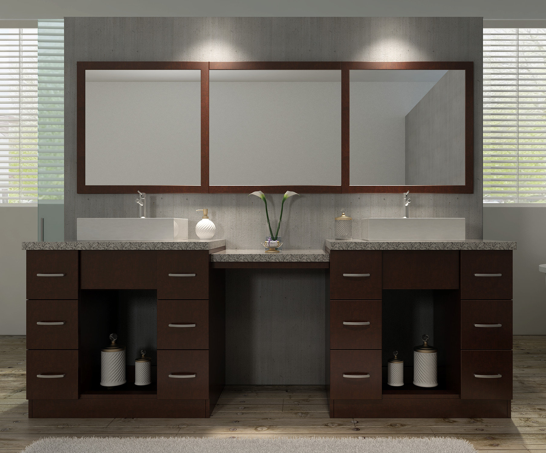 Ariel Bath Roosevelt 97 Double Sink Vanity Set With Mirror And Ariel Bath Roosevelt 97 Double Sink Vanity Set With Mirror And Makeup Table Wayfair