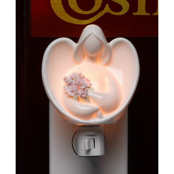 Angel with Flowers Plug-In Night Light by Cosmos Gifts
