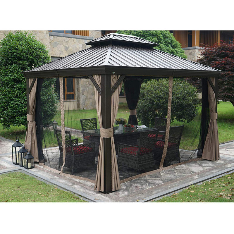 Bay Isle Home Dahlin Hardtop 12 Ft W X 10 D Aluminum Patio Bay Isle Home Dahlin Hardtop 12 Ft W X