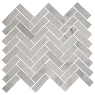 Gray Herringbone Tile You Ll Love Wayfair Herringbone 1 X 3 Carrera Marble Mosaic Tile In Gray