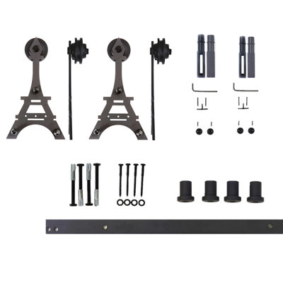 Double Eiffel Standard Single Track Barn Door Hardware Kit Vancleef Track Length 66 in