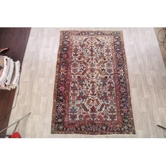 Isabelline One Of A Kind Heinrich Hand Knotted Beige Blue Red 6 5 Heinrich Hand Knotted Beige Blue Red
