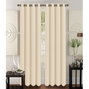 Christina Solid Semi-Sheer Grommet Curtain Panels (Set of 2)