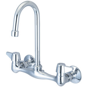 Central Brass Double Handle Wall Mounted Standard Kitchen Faucet