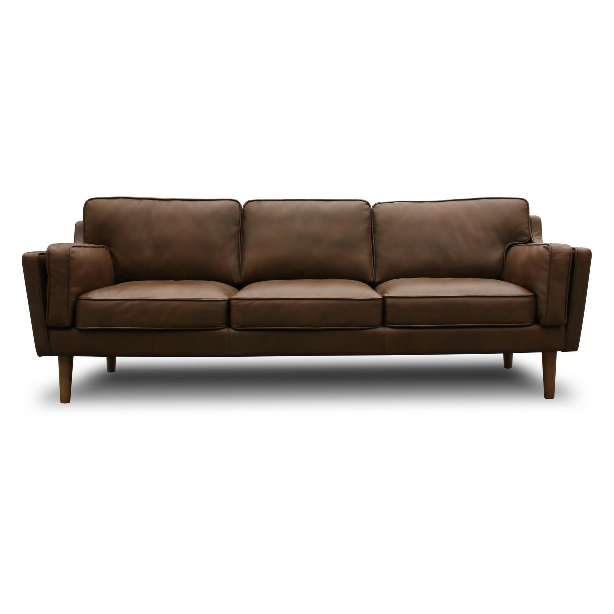 Cortado Leather Sofa, Boulder Gray