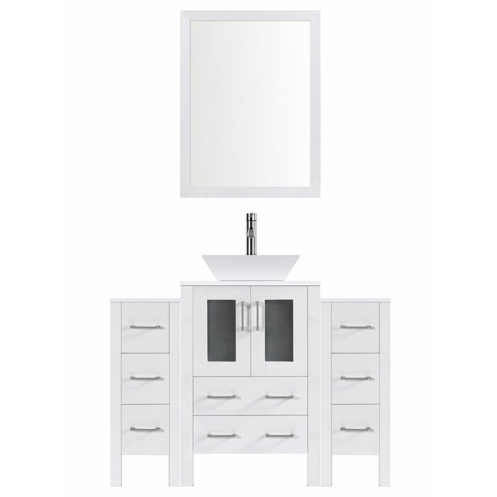 Lesscare Modern 54 Single Bathroom Vanity Set With Mirror Wayfair