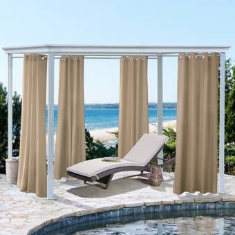 Waverly Key Largo Solid Semi Sheer Thermal Grommet Single Curtain