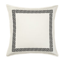 navy greek key pillow
