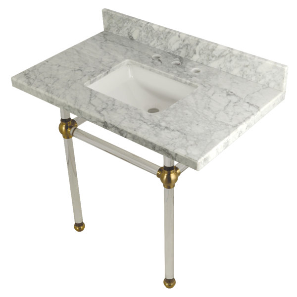 Carrara Marble 36 Single Bathroom Vanity Set by Kingston Brass
