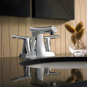 Green Tea Centerset Double Handle Bathroom Faucet with Drain Assembly