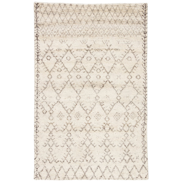 Esben Hand Knotted Wool Ivory/Brown Area Rug by Jaipur Living
