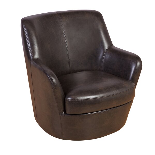 Starine Leather Look Swivel Barrel Chair By Brayden Studio