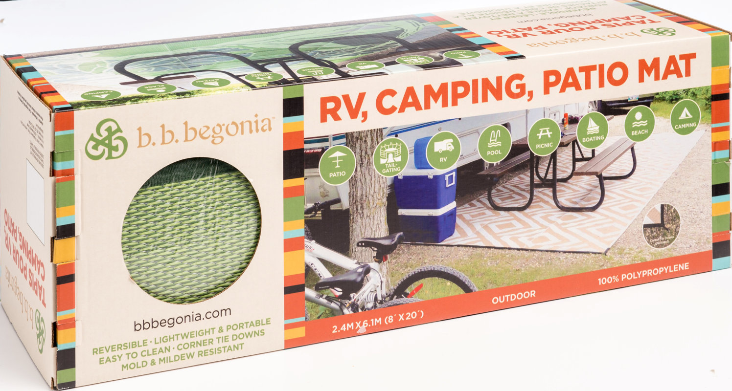 b.b.begonia Blossom RV/Camping/Patio Mat Green/Grey Outdoor Area Rug & Reviews Wayfair