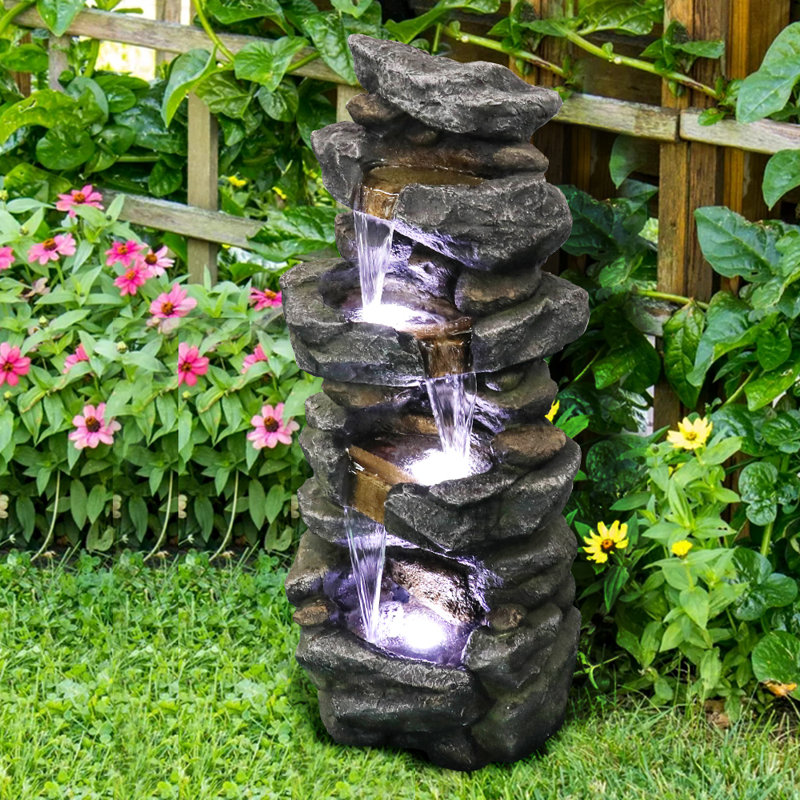 Get Wallpaper Wature 4 Tiers Rocks Outdoor Water Fountain 40 High Cascading Free HD