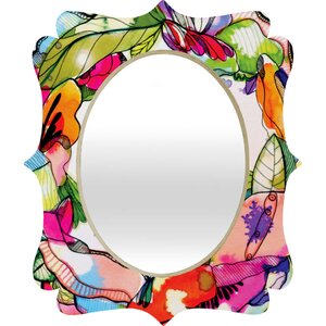 CayenaBlanca Floral Frame Quatrefoil Mirror