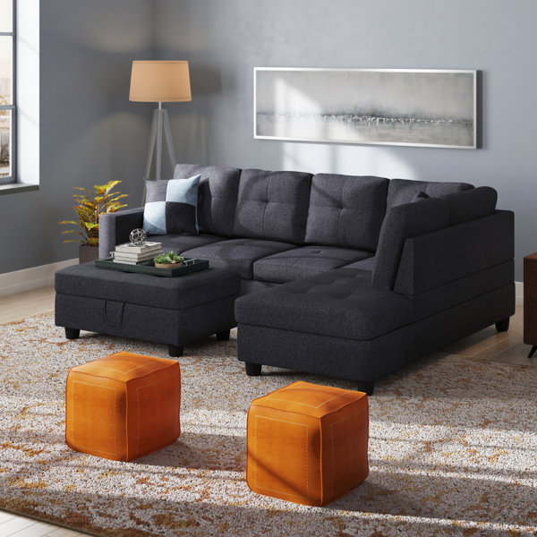 Mendoza Sectional With Ottoman By Ebern Designs Fresh
