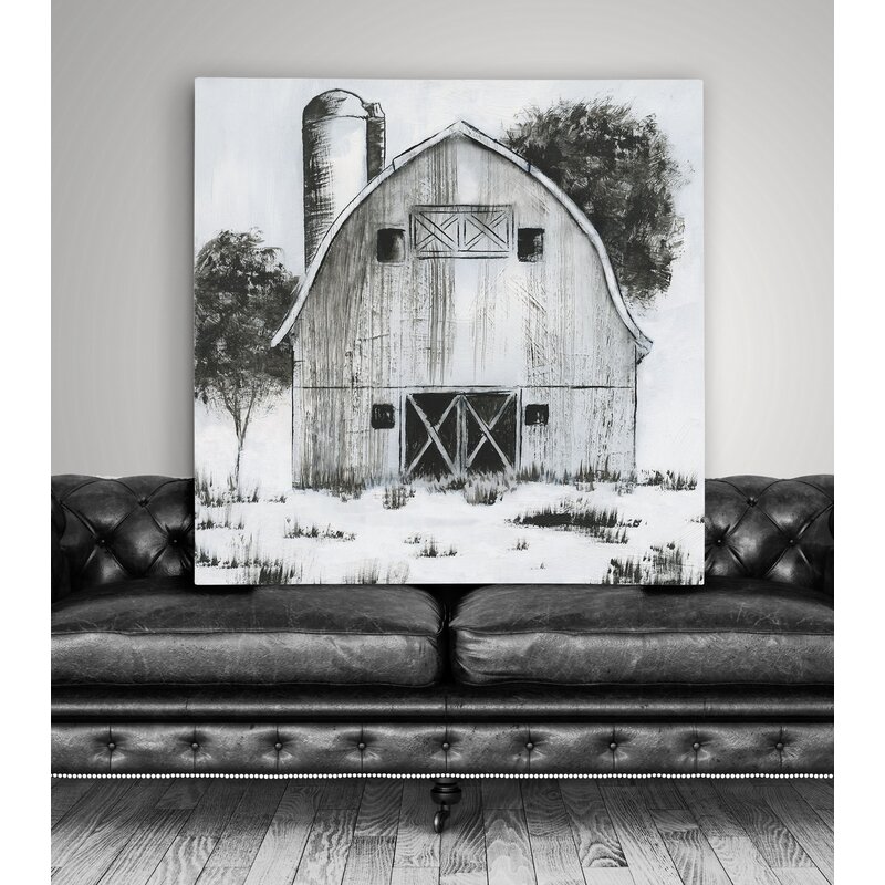 Gracie Oaks Black And White Barn I Oil Painting Print Reviews