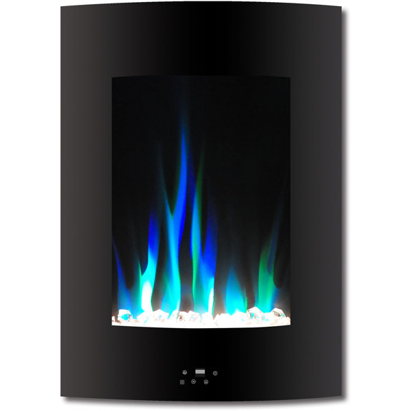 Betria Crystal Display Vertical Wall Mounted Electric Fireplace by Ebern Designs