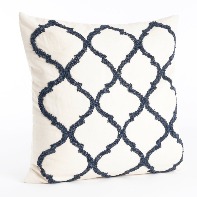 Saro Moroccan Beaded Cotton Throw Pillow & Reviews Wayfair