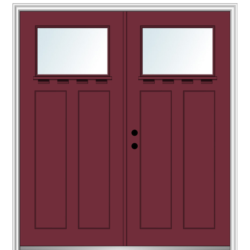 Verona Home Design Craftsman 2 Panel 1 Lite Fiberglass Prehung
