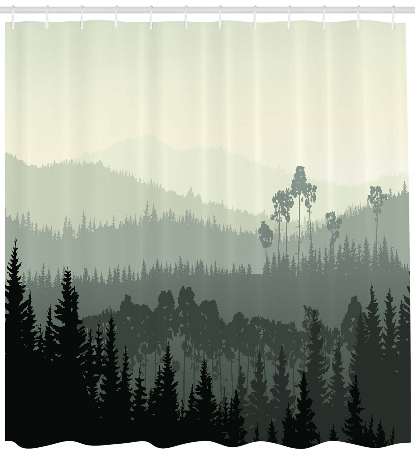 modern timesm Bathroom Shower Curtain Mystic Forest Bathroom Curtain with 12