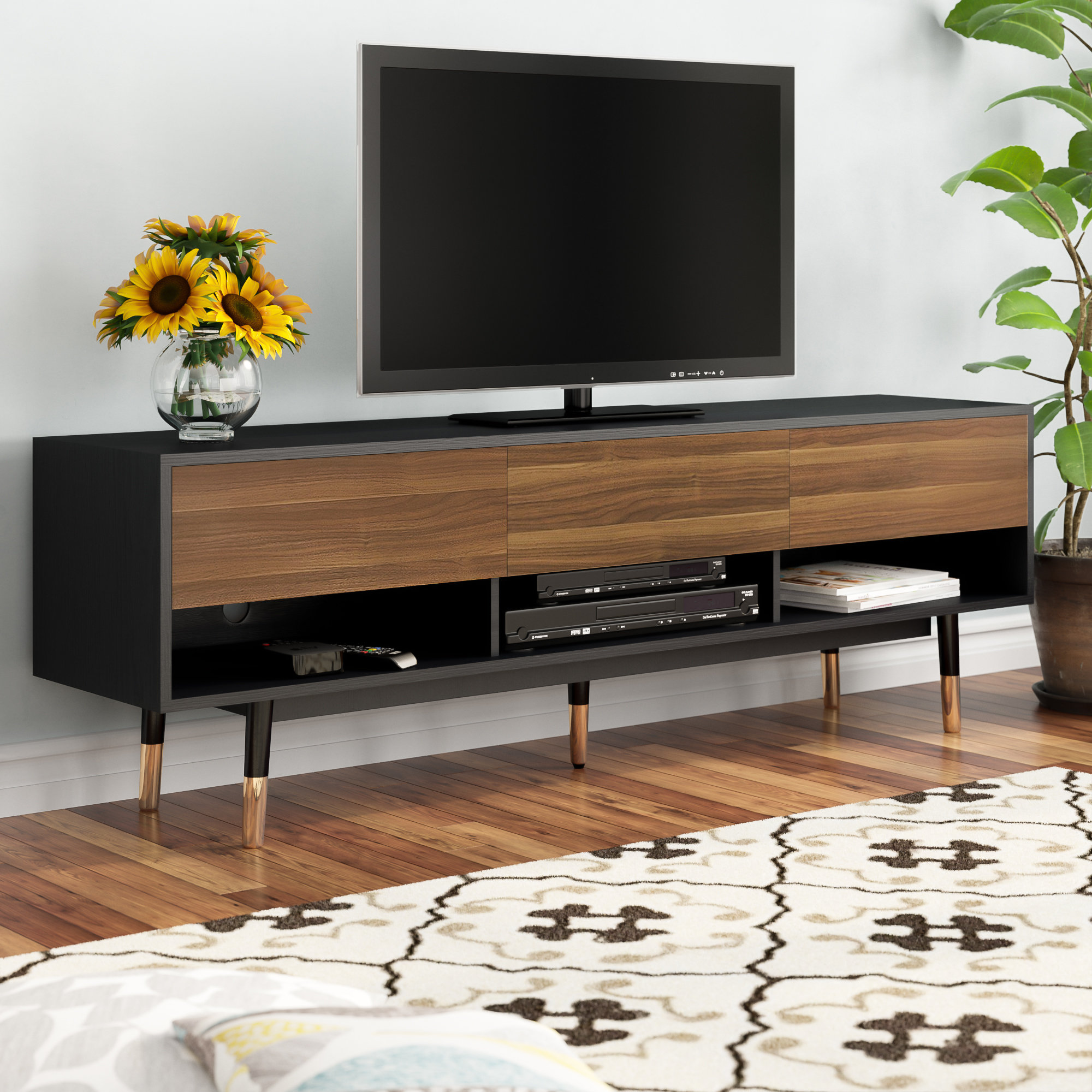 Brayden Studio Warlick Tv Stand For Tvs Up To 78 Reviews Wayfair