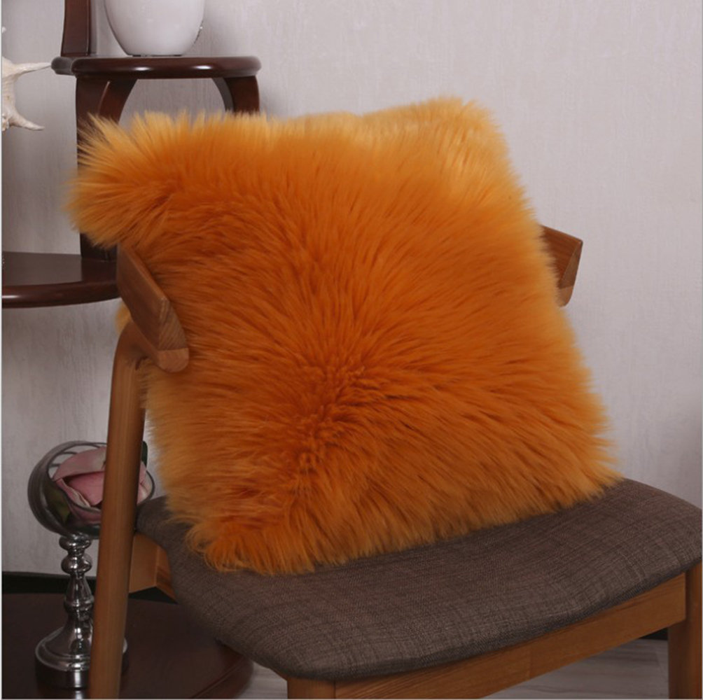 orange fluffy pillows