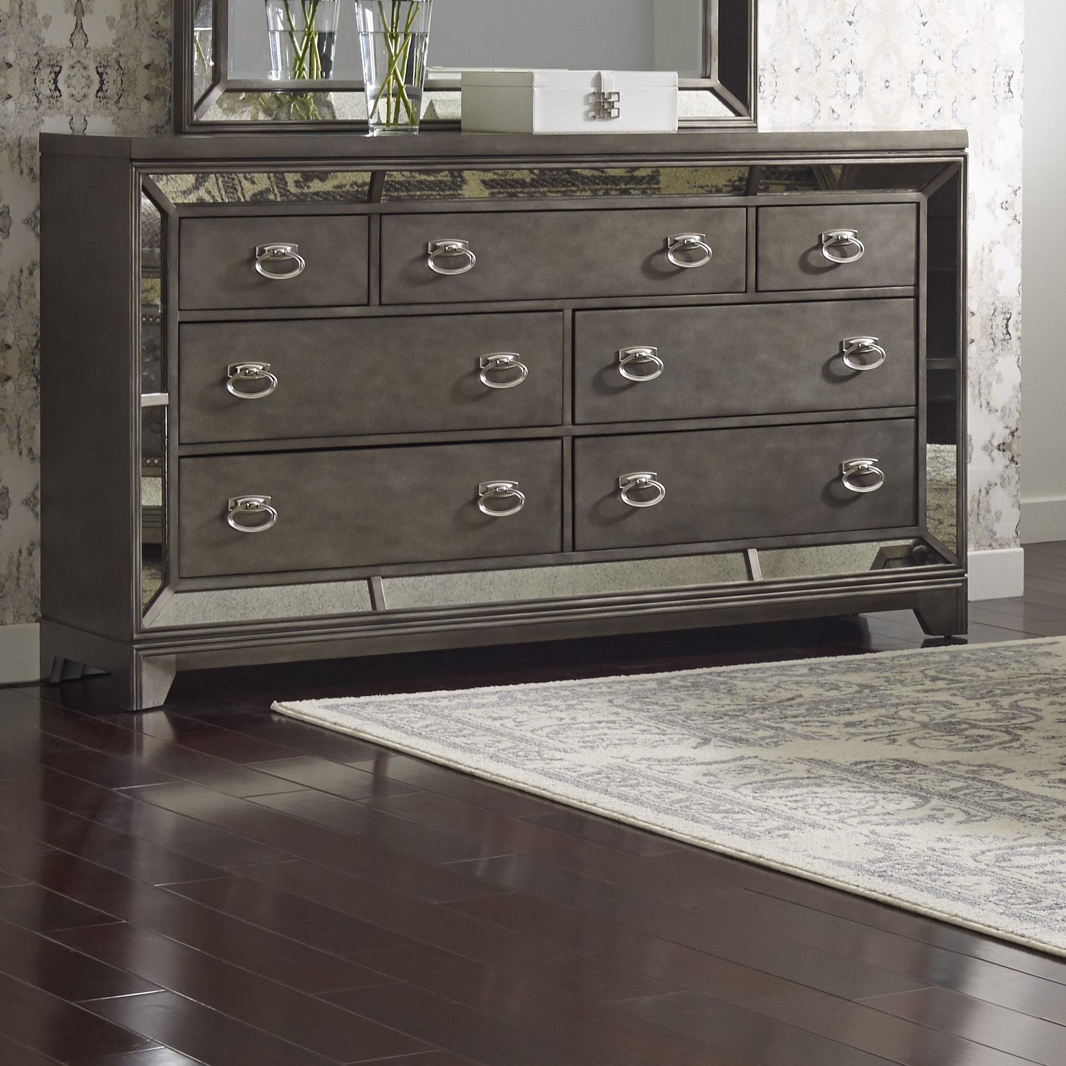 Willa Arlo Interiors Roxie 7 Drawer Dresser With Mirror Reviews Roxie 7 Drawer Dresser With Mirror