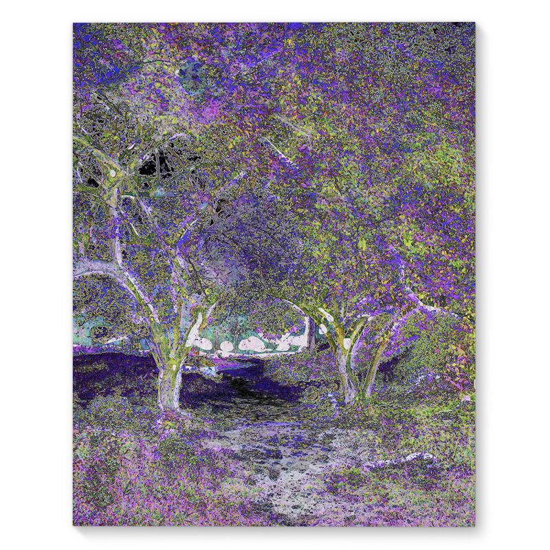 Latitude Run Purple Tree Landscape Wrapped Canvas Painting