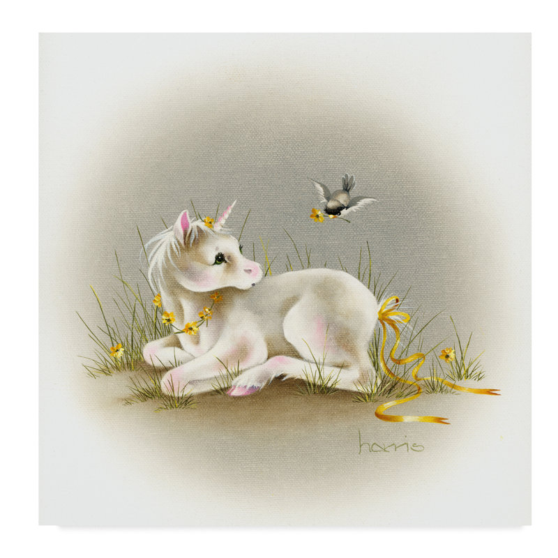 Winston Porter Baby Unicorn Acrylic Painting Print On Wrapped