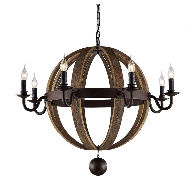 Foundry Select Maryln 8 Light Candle Style Globe Chandelier With Light Candle Style Globe Chandelier