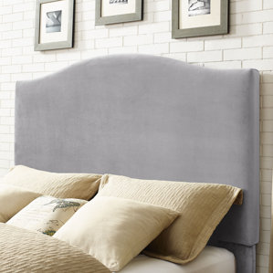 Sylwia Camelback Upholstered Fabric Panel Headboard by Gracie Oaks