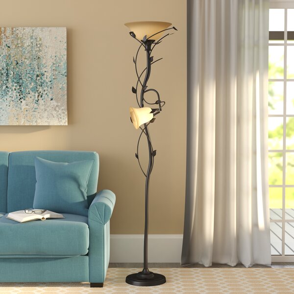 Crystal 72 LED Torchiere Floor Lamp by Alcott Hill