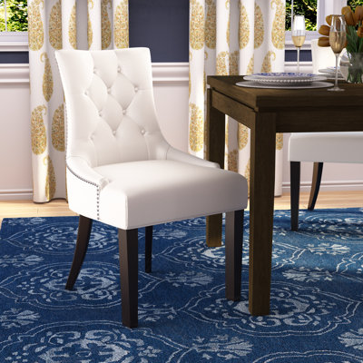 Danis Tufted Upholstered Side Chair in Cream Rosdorf Park
