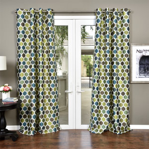 Walter Jacquard Geometric Room Darkening Grommet Curtain Panel