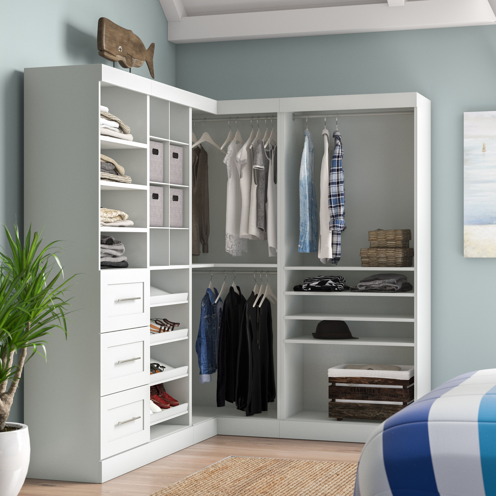 Beachcrest Home Navarro 82 25 W Closet System Reviews Wayfair Ca
