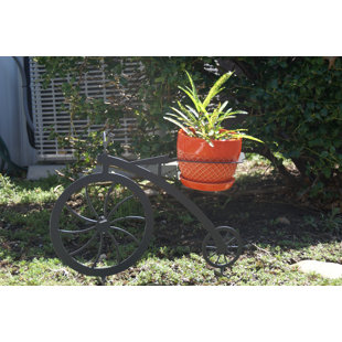 Corrugated Metal Art Wayfair Metal Lawn Art Bicycle Pot Planter