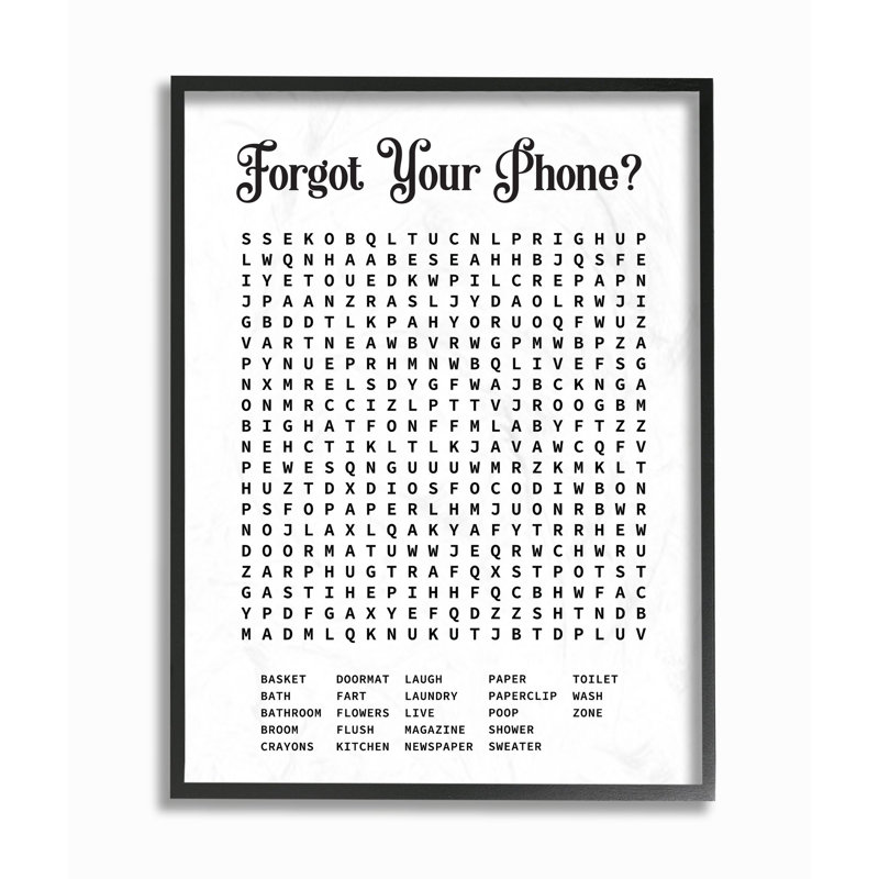 Ebern Designs �Phone Crossword Puzzle Bathroom Word Design