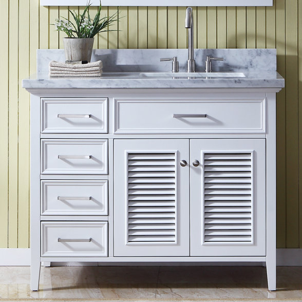 Highland Dunes Hamil Right Offset 43 Single Bathroom Vanity Set