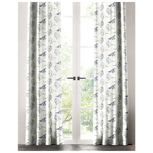 Horrell Bird Sketch Toile Single Curtain Panel