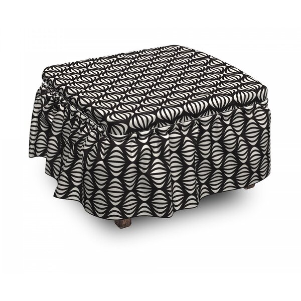 Geometric Striped Ottoman Slipcover (Set Of 2) By East Urban Home