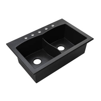 Kraus Forteza 33 L X 22 W Double Basin Drop In Kitchen Sink With Basket Strainer Reviews Wayfair