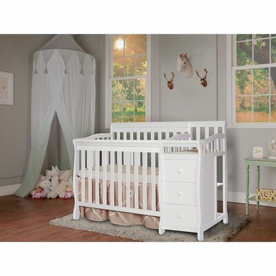 Jayden 3-in-1 Mini Convertible Crib and Changer Dream On Me Color: White
