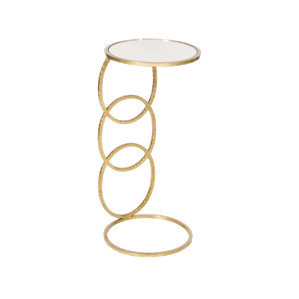 3 Ring Hammered Round Cigar C Table by Worlds Away