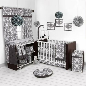 Damask 10 Piece Crib Bedding Set